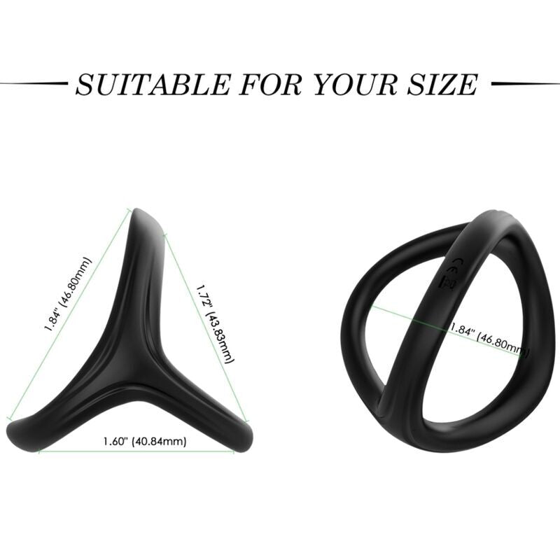 Bague Pénienne Trésor Triple en Silicone Médical Noir