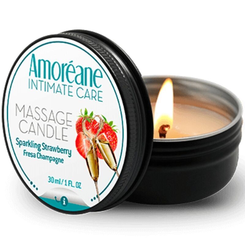 AMOREANE – Strawberry Champagne Massage Candle