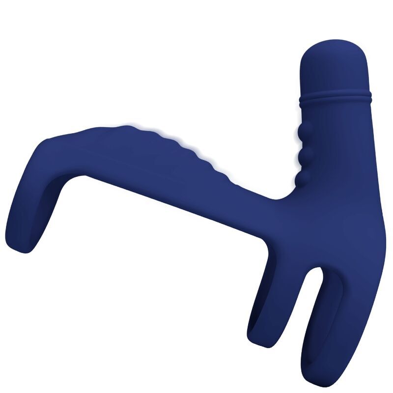 Anneau Vibrant avec Extension Bleu - Harnais Pénien