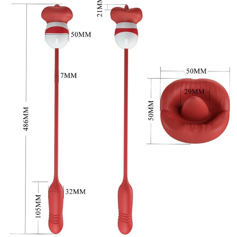 Masturbateur Bouche Rouge - Lécheur & Vibrations