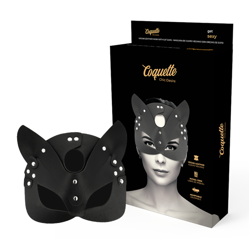 Coquette Chic Désir – Masque cuir vegan oreilles de chat