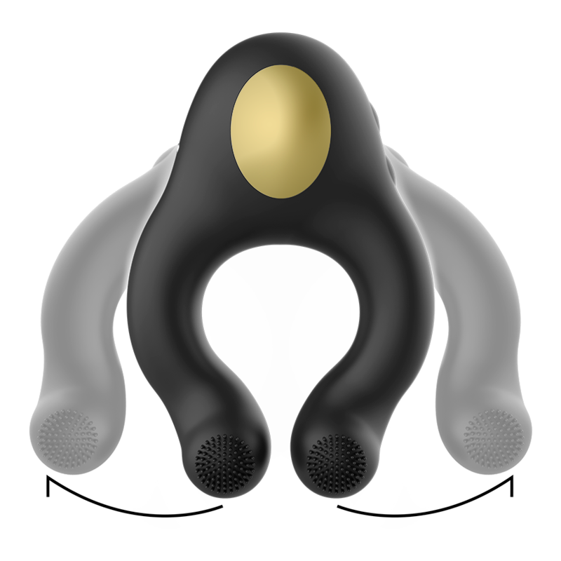 Anneau Pénien Vibrant 3 Moteurs Rechargeable Noir & Or