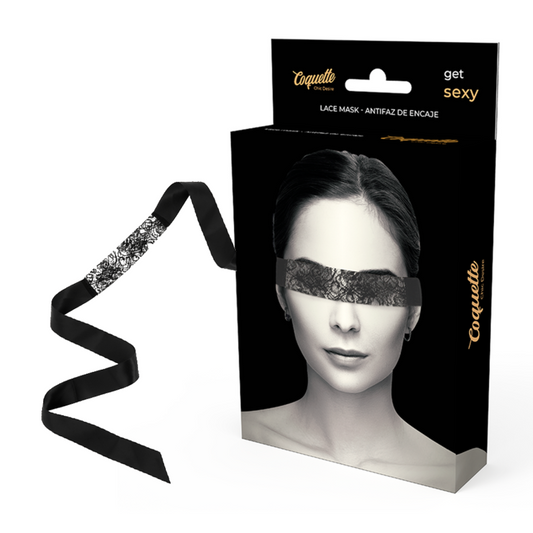 Coquette Chic Désir – Masque yeux dentelle noire avec ruban