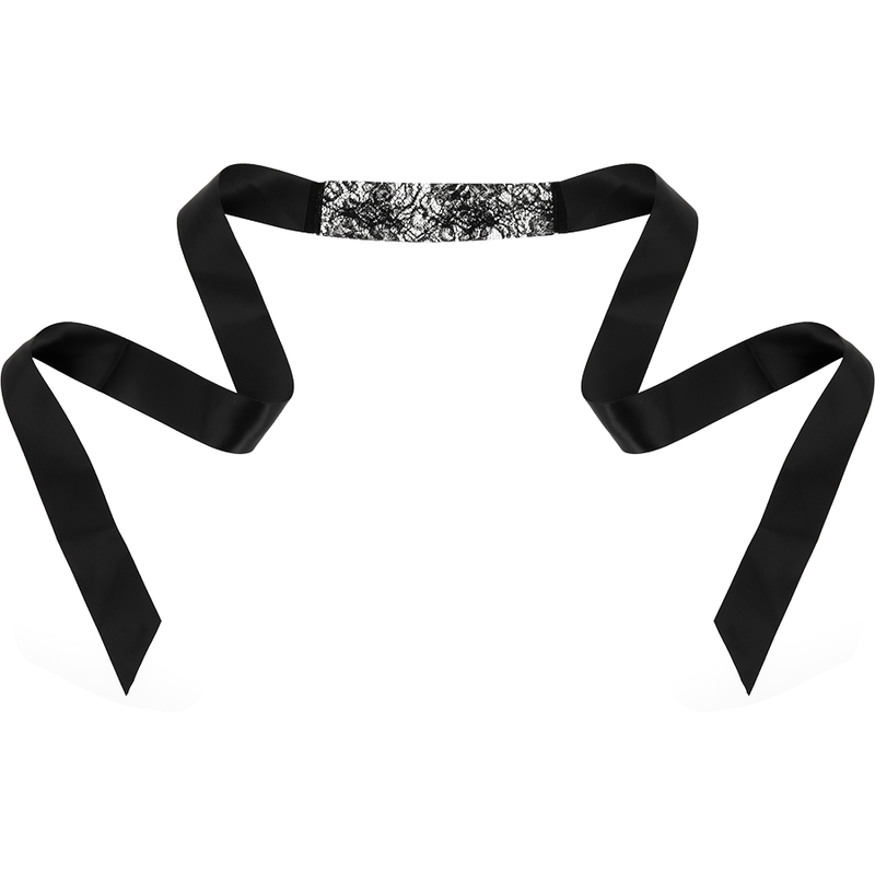 Coquette Chic Désir – Masque yeux dentelle noire avec ruban