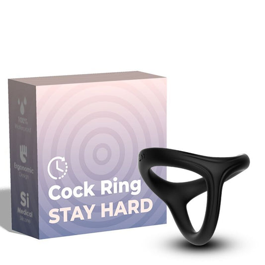Bague Pénienne Trésor Triple en Silicone Médical Noir