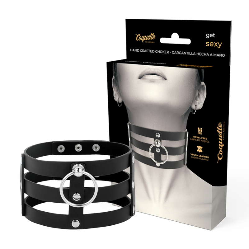 Shoker Désir Coquette Chic – Collier BDSM en Cuir Vegan