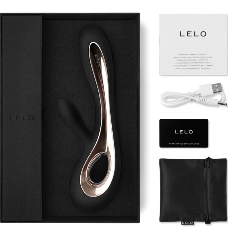 Vibrador LELO Soraya 2 Luxury Rabbit Negro – Doble estimulación intensa